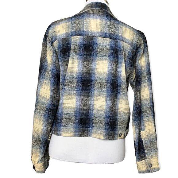 COMMITTED women’s cropped plaid shacket sz M - Picture 4 of 6